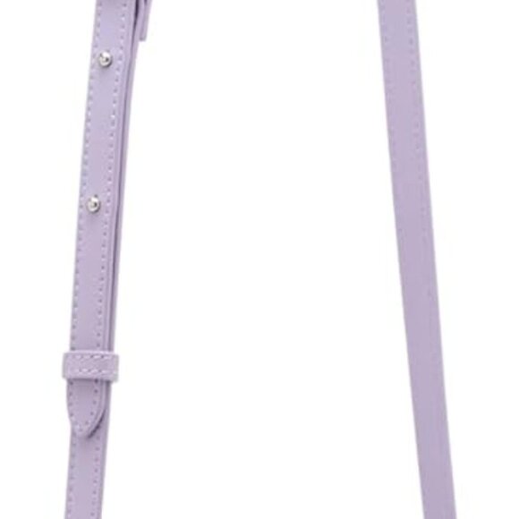 Women's Gentle Lavender Sculpted Buckle Flap Crossbody Bag, Compact and Stylish - Picture 5 of 5